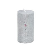 Adventi gyertya henger paraffin 5x9cm ezüst 4 db-os szett