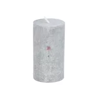 Adventi gyertya henger paraffin 5x9cm ezüst 4 db-os szett