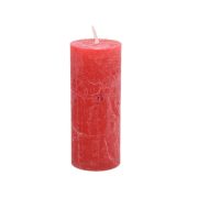 Adventi gyertya henger paraffin 5x12cm piros 4 db-os szett