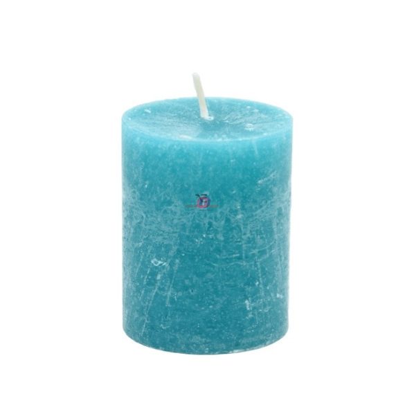Gyertya henger paraffin 7x9cm azúr 4 db/szett