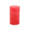 Adventi gyertya henger paraffin 7x12cm piros 4 db-os szett