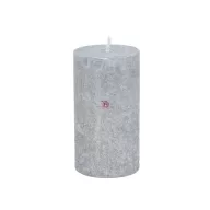 Gyertya henger paraffin 7x12cm ezüst 4 db/szett