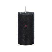   Adventi gyertya henger 5 x 9 cm metál fénylő fekete 4db/szett