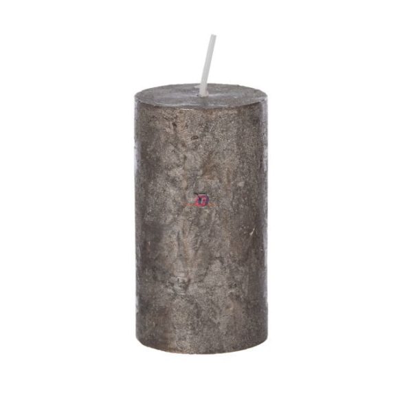 Prémium adventi gyertya henger 5 x 9 cm metál fénylő mokka 4db/szett