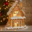 Mézeskalács ház LED-es 14*18  cm
