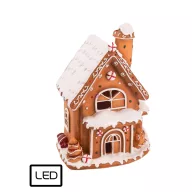 Mézeskalács ház LED-es 14*18  cm