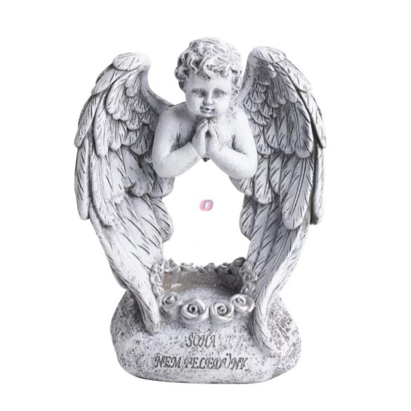 Polirezin mécsestartó – Angyal figura 18 cm