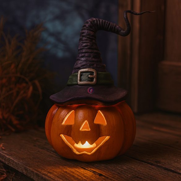 Halloweeni töklámpás színváltó LED világítással 13 cm