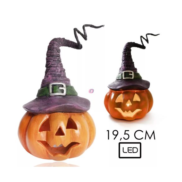 Halloweeni töklámpás színváltó LED világítással 13 cm