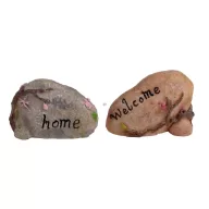   Tündérkert Kö, Home És Welcome Felirattal, 2 Darabos Szett, Barna Szürke 4 Cm
