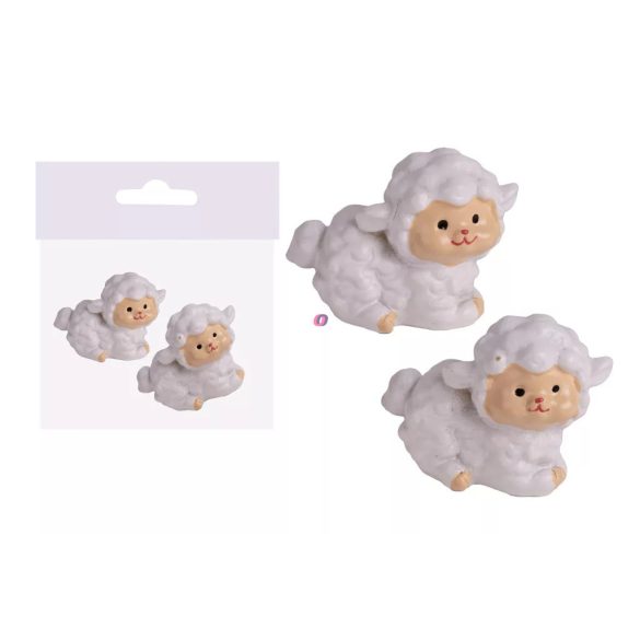 2 db-os Cuki bárány figura fehér 3,2 cm