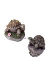 Teknős figura, kültéri, kőhatású 4 cm 2 db-os szett