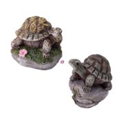 Teknős figura, kültéri, kőhatású 4 cm 2 db-os szett