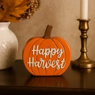   Őszi Dekor tök "Happy Harvest" poly narancssárga 10 cm