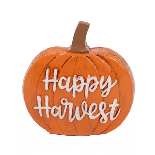 Őszi Dekor tök "Happy Harvest" poly narancssárga 10 cm