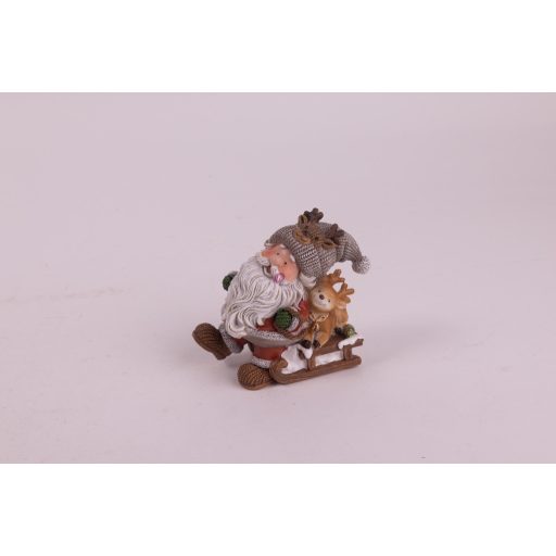 Prémium Mikulás figura szánkón. 8*4,5*8  cm, poly
