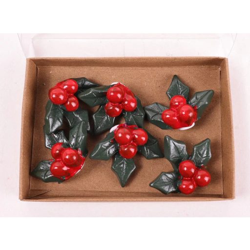 6 db-os Dekor fagyöngy Szettben, zöld-piros