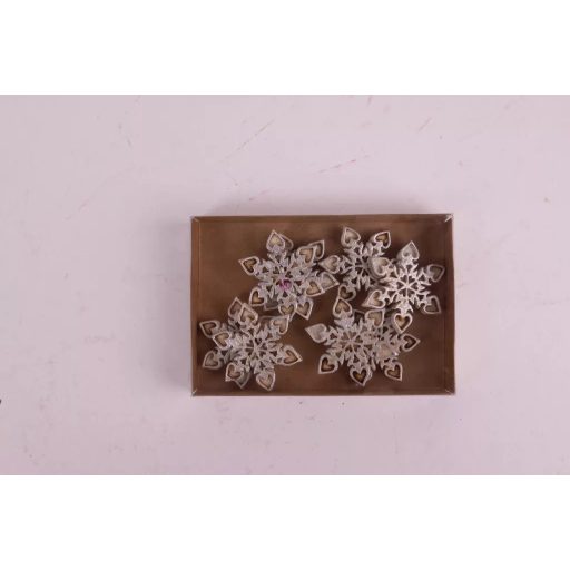 8 db-os Dekor Polirezin jégvirág Szettben, Antik Fehér