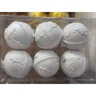   Fehér Karácsonyfagömb dísz műanyag 8cm 6 db-os karácsonyfa gömb szett