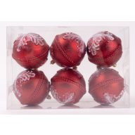   Piros Karácsonyfagömb dísz műanyag 8cm 6 db-os karácsonyfa gömb szett