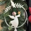 Angyal koszorúban karácsonyfadísz 14 cm fehér, fém