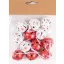 12 db-os Csengő szett 3cm átmérő piros, fehér, fém