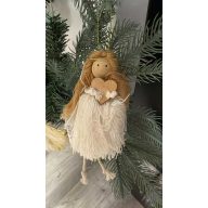   Angyal, akasztós textil 14 cm többféle, vegyesen küldjük