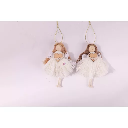Angyal, akasztós textil 14 cm többféle, vegyesen küldjük
