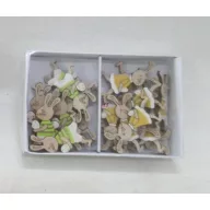 Fa Nyuszi 24 Db, Zöld/Sárga Vegyesen