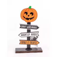 Fa halloweeni útjelző tábla tök