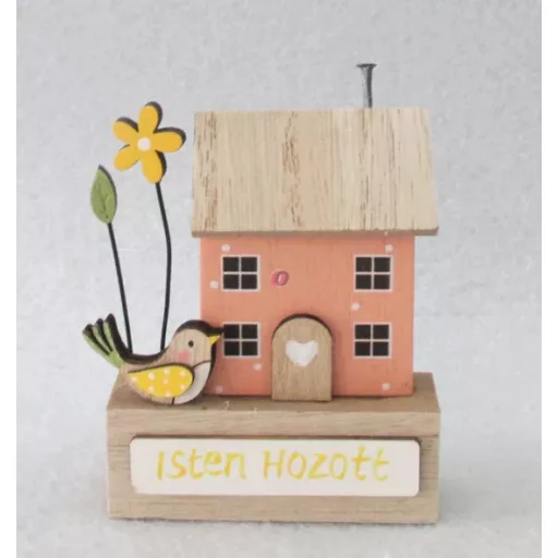 Fa házikó, Isten hozott, rusztikus 8×10 cm