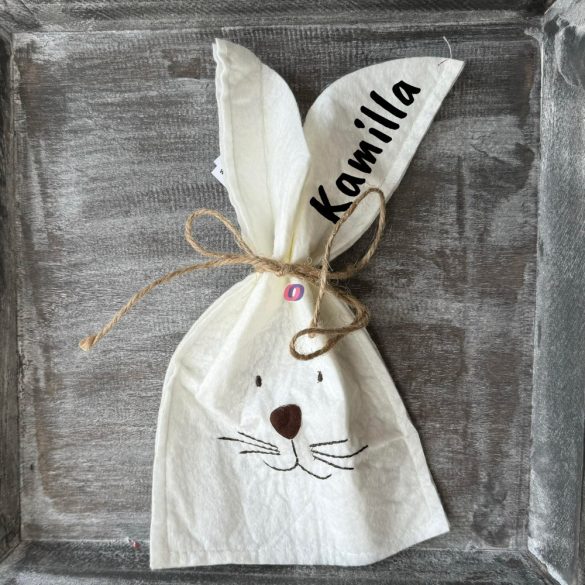 Egyedi, névre szóló Húsvéti szütyő 25*15 cm filc, 4 féle választható kivitel