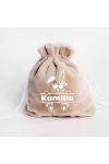 Egyedi, névre szóló Húsvéti szütyő 15*18 cm plüss, bézs