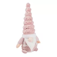 Karácsonyi manó rózsaszín flitteres sapkában - 43 cm