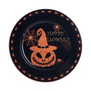 Retro mintás őszi tányér halloween tökkel 33 cm bádog