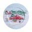 Retro mintás bádog Karácsonyi tányér piros autó 33 cm