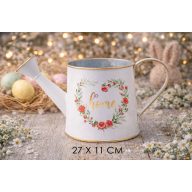 Bádog öntözőkanna rózsaszín Home felirattal 27×11 cm