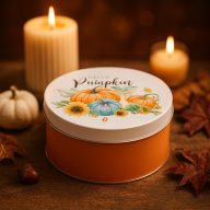 Bádog doboz, 2 darabos, tökök, krém-narancssárga Bádog doboz, 2 darabos, tökök, krém-narancssárga