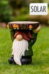 XL Napelemes kerti manó figura lámpa, polyresin, virágtartó