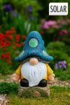 XL Napelemes kerti törpe figura lámpa, gomba kalapban, 30 cm