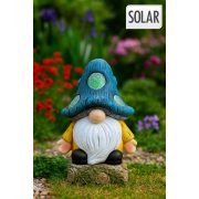   XL Napelemes kerti törpe figura lámpa, gomba kalapban, 30 cm
