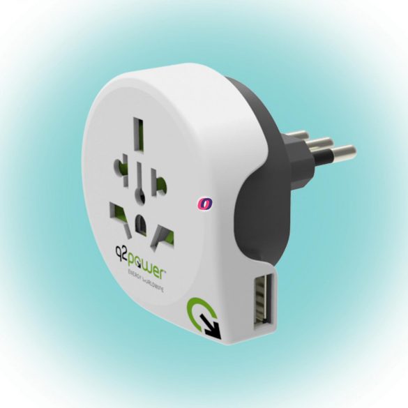 Q2 power Utazóadapter World to Italy USB" Q2"