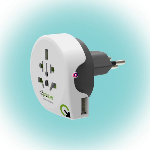 Q2 power Utazóadapter World to Switzerland USB" Q2"