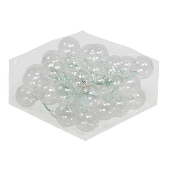 Gömb üveg betűzős 4cm átlátszó 36 db/szett