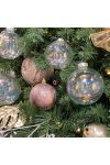 Gömbdísz üveg 10cm átlátszó szivárványos 4 db-os Karácsonyfa gömb