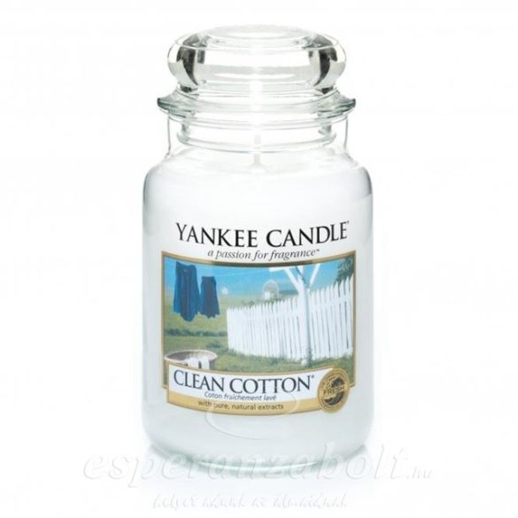 Yankee Candle® Gyertya nagy üvegben Clean Cotton 17x10cm