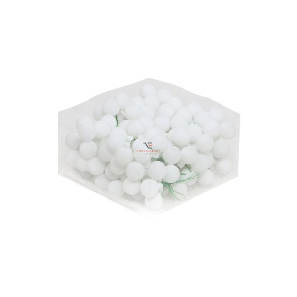 Gömb üveg betűzős 2,5 cm fehér matt 144 db-os szett