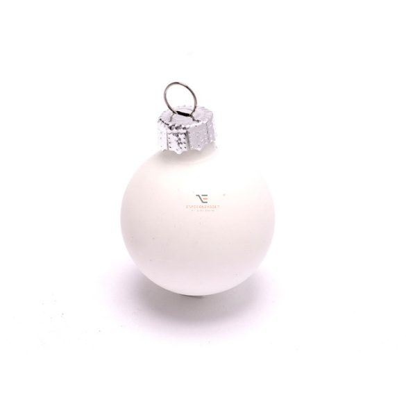 Gömb üveg 2,5cm fehér matt 24 db / szett Karácsonyfa gömb