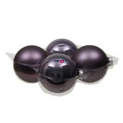   Karácsonyfa gömb üveg 10cm frosted lilac fényes-matt 4 db-os