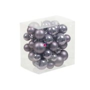   Betűzős gömb, üveg 2/2,5/3cm frosted lilac fényes-matt 6 db-os